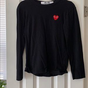 Comme des garcons PLAY long sleeve black t-shirt